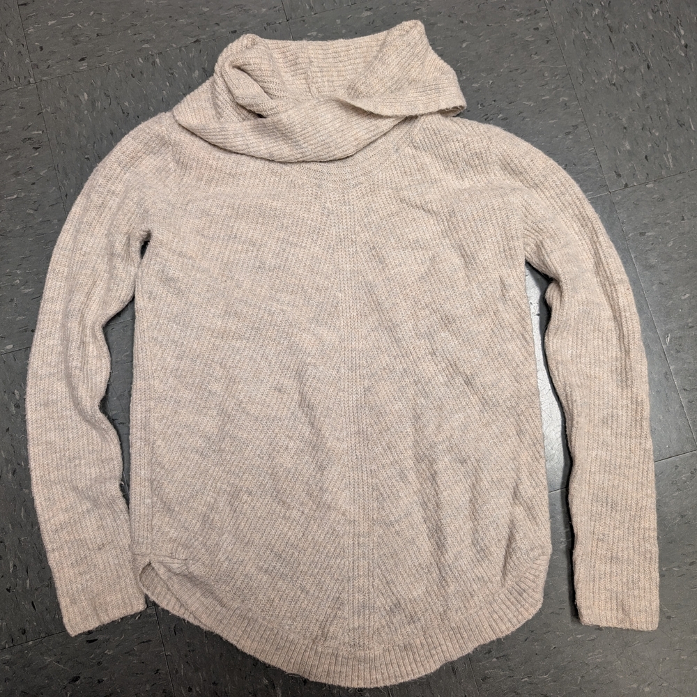 Tahari Soft Beige Cowl Neck Sweater